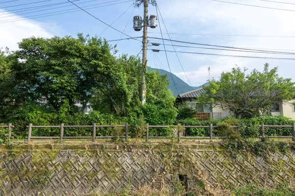 Straten Van Yufuin Oita Japan Genomen Tijdens Zomer Wanneer Muren — Stockfoto