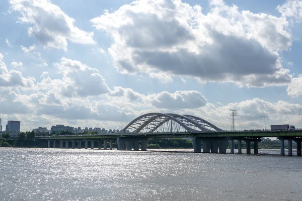 Most Yanghwa Han River Obejrzeli Pobliżu Han River Park Podjęte — Zdjęcie stockowe