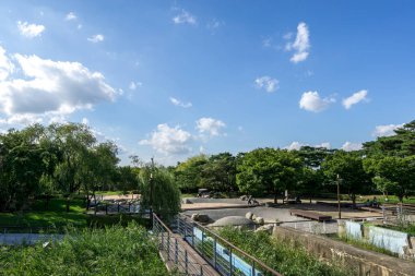 su Botanik Bahçesi seonyudo park manzarası. Seonyudo parkıdır ünlü parkın ortasında Han Nehri, Seoul, Güney Kore