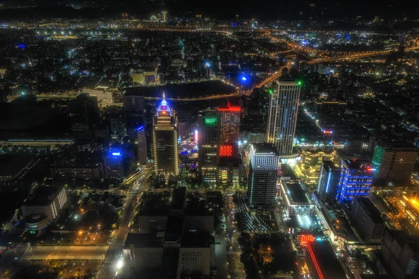 Nachtaufnahme Der Stadt Taipeh Vom Taipei 101 Observatorium Aus Taipeh — Stockfoto