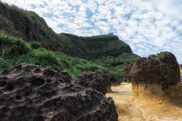 Nido Abeja Rocas Hongos Geoparque Yehliu Varias Rocas Sedentarias Largo — Foto de Stock