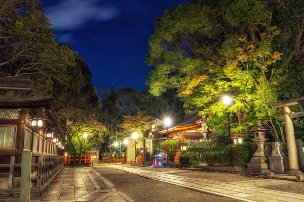 Kyoto Yasaka Shrine Během Noci Slavné Šintó Chrámu Kjótu Japonsko — Stock fotografie