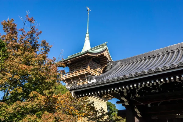 Vista Torre Templo Daiunin Quioto Japão Tomados Durante Época Outono — Fotografia de Stock