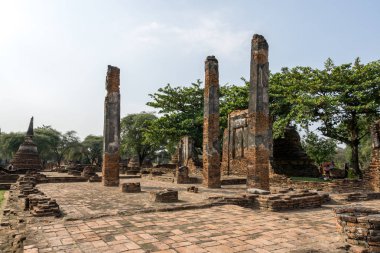 Wat Phra Si Budist tapınağı Ayutthaya, Tayland manzarası.