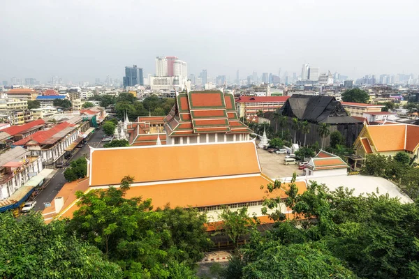 Vista Ciudad Bangkok Durante Día Desde Cima Del Templo Montaña —  Fotos de Stock