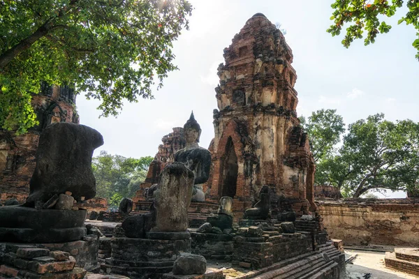 Wat Mahathat Prang Ruins Scenery Ayutthaya Thailand — Stock Photo, Image