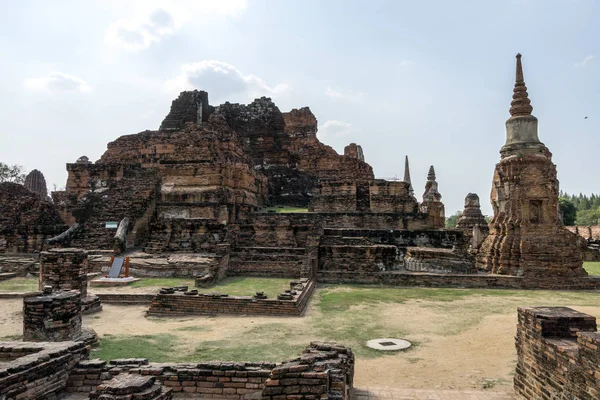 Wat Mahathat Prang Ruins Scenery Ayutthaya Thailand — Stock Photo, Image