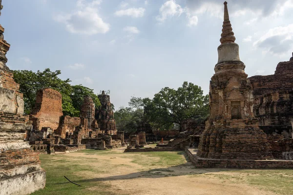 Wat Mahathat Prang Chedi Stupas Scenery Ayutthaya Thailand — Stock Photo, Image