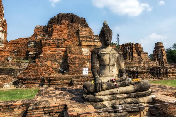 Wat Mahathat Prang Ruins Scenery Ayutthaya Thailand — Stock Photo, Image