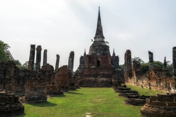 Wat Phra Sanphet Paisaje Del Templo Budista Ayutthaya Tailandia Vista —  Fotos de Stock