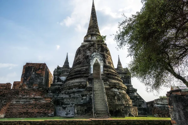 Wat Phra Sanphet Buddhist Temple Scenery Ayutthaya Thailand View One — Stock Photo, Image