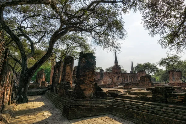 Wat Phra Sanphet Buddhist Temple Scenery Ayutthaya Thailand View Three — Stock Photo, Image