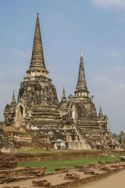 Wat Phra Sanphet Paisaje Del Templo Budista Ayutthaya Tailandia Vista —  Fotos de Stock