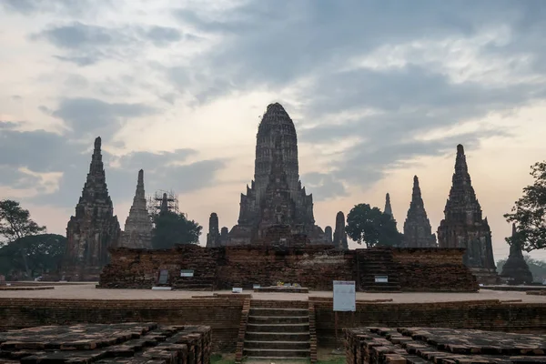 Wat Chaiwatthanaram Κύρια Κεντρικού Prang Λαμβάνονται Κατά Ηλιοβασίλεμα Ώρες Κοντά — Φωτογραφία Αρχείου