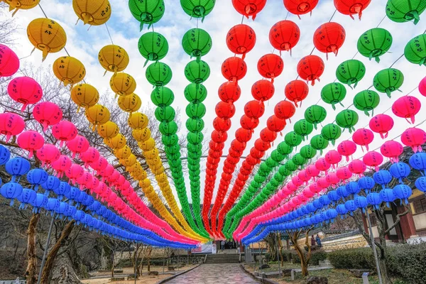 Colorful Lanterns Tongdosa Temple Yangsan South Korea — Stock Photo, Image