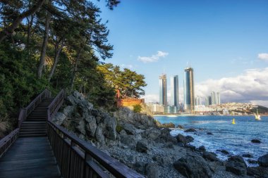 Dongbaekseom Haeundae beach yürüyüş yolu