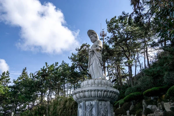 Estatua Diosa Budista Misericordia Templo Haedong Yonggungsa Busan Corea Del —  Fotos de Stock