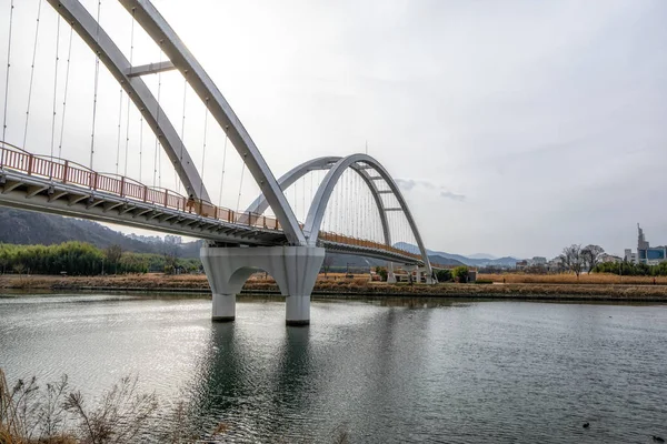 Taehwa Widokiem Most Nad Rzeką Taehwa Bridge Znajduje Się Taehwagang — Zdjęcie stockowe