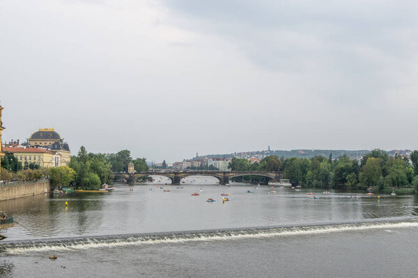vltava river and legions bridge