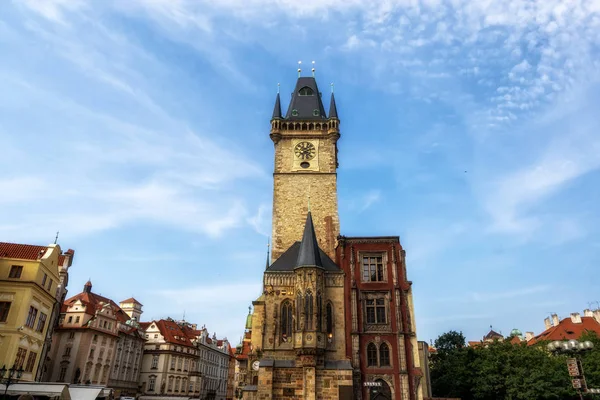 Old town hall tower and square — Stock Photo, Image