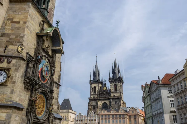 Old town hall tower and square — Stock Photo, Image