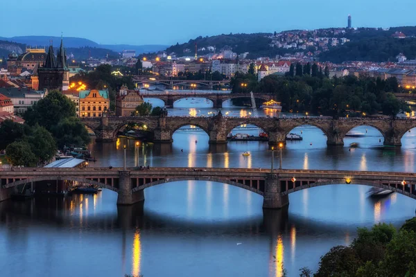 Prague bridges letna park view — Stock Photo, Image