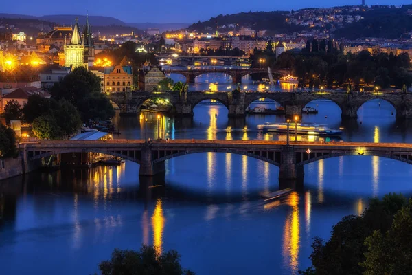 Prague bridges letna park view — Stock Photo, Image