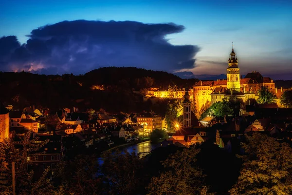 Cesky krumlov castle storm — Stock Photo, Image