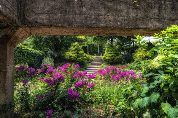 Jardín Galería Forestal Seúl Jardín Hecho Antiguo Tanque Tratamiento Agua —  Fotos de Stock