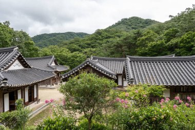 Seonamsa çay evi manzaralı. Suncheon, Güney Kore 'de çekildi.