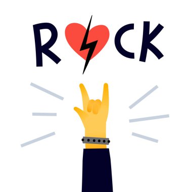 Beyaz arka planda taş ve kalp kelimesinin vektör illüstrasyonu