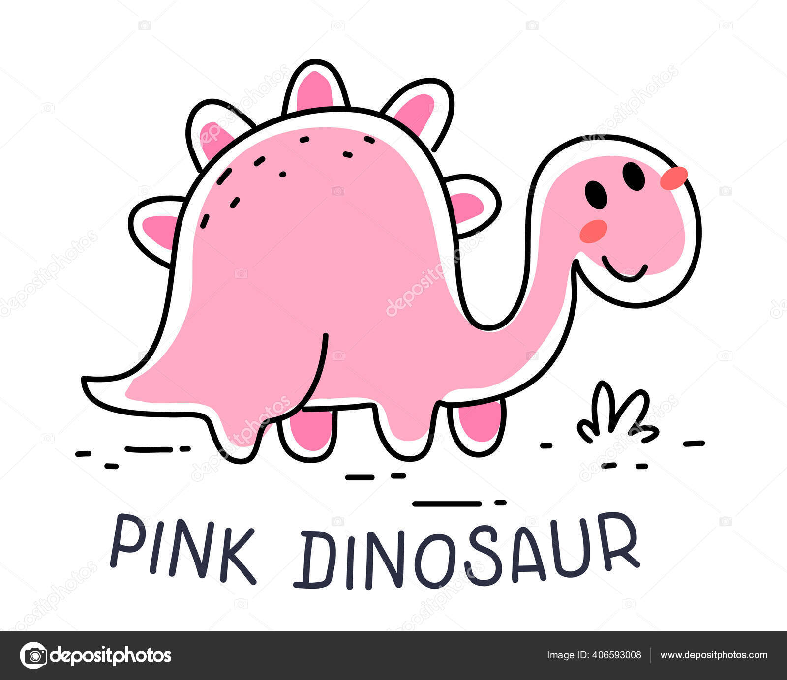 Bonito Rosa Cartoon Dinossauro Unicórnio Diplodocus Arco Íris