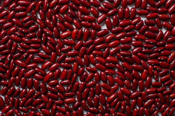 Frijoles Rojos Bellamente Dispuestos Sobre Fondo Blanco Comida Vegetariana Sin —  Fotos de Stock