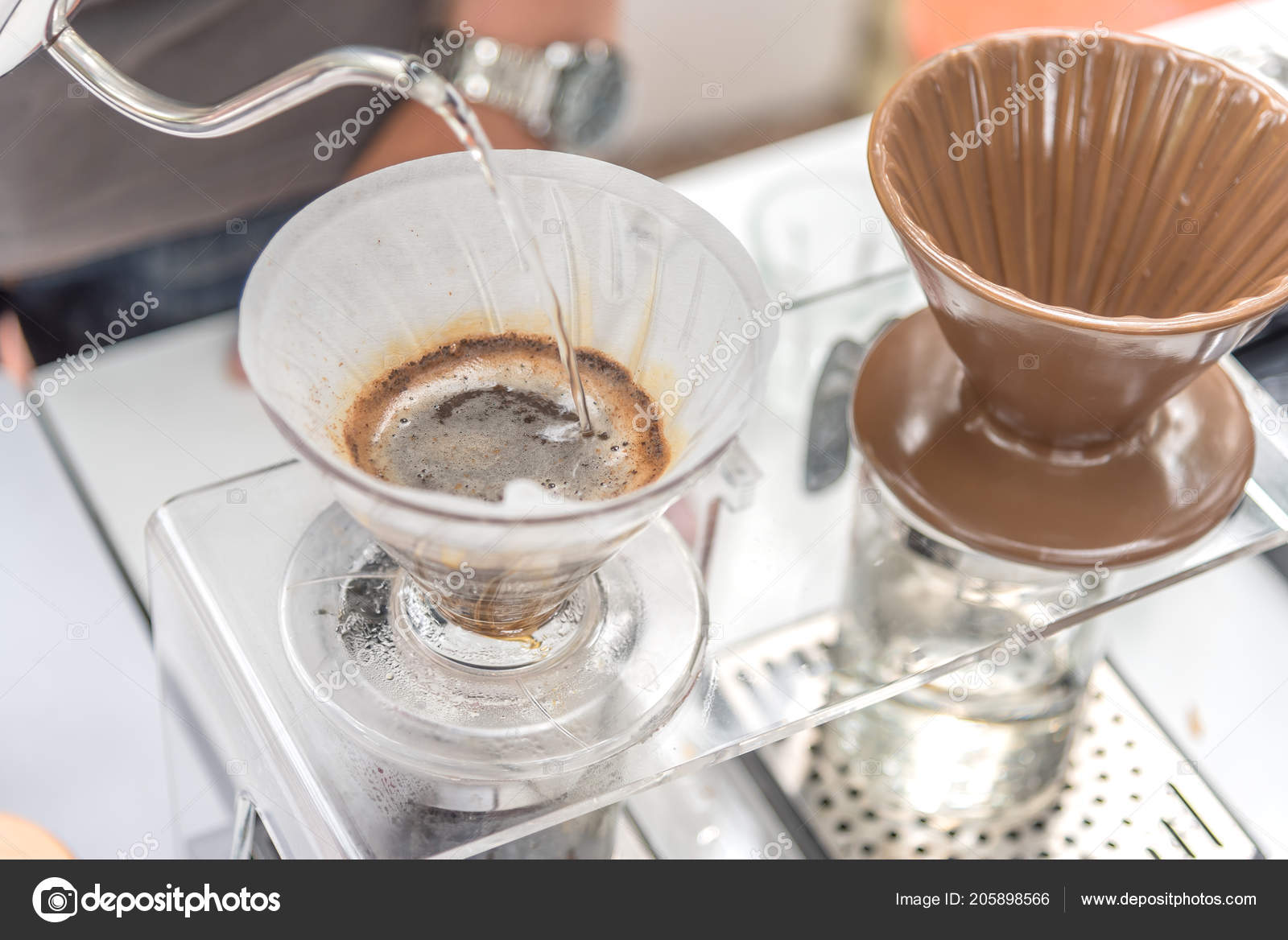 Vintage Tone Image Drip Coffee Maker Equipment Hot Water Pouring Stock Photo Vintage Tone Image Drip Coffee Maker Equipment Hot Water Pouring Stock Photo