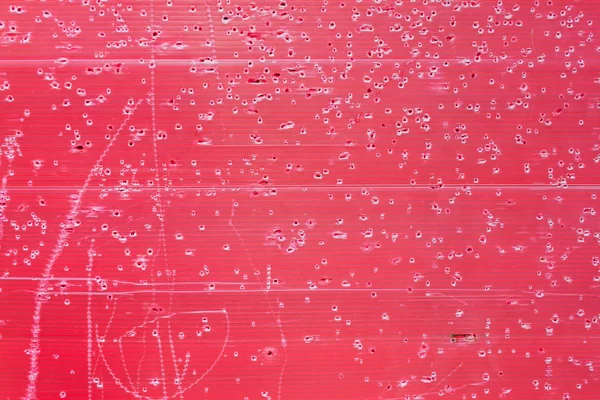 Bild Des Lochs Auf Roter Kunststoffplatte Für Hintergrund — Stockfoto