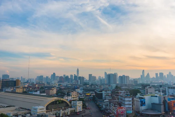 Bangkok Tailandia Octubre 2017 Vista Ángulo Alto Ciudad Tráfico Cerca — Foto de Stock