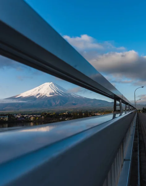 Imagen Del Monte Fuji Muelle Del Lago Kawaguchi Con Puente — Foto de Stock