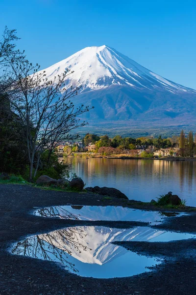 Гора Фудзи Озеро Кавагути Утром — стоковое фото