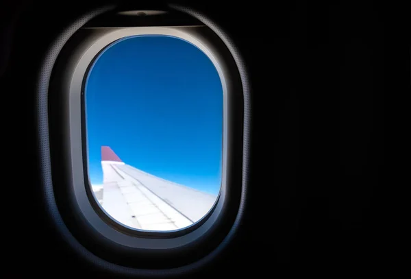 Aircraft Window Blue Sky — Stock Photo, Image