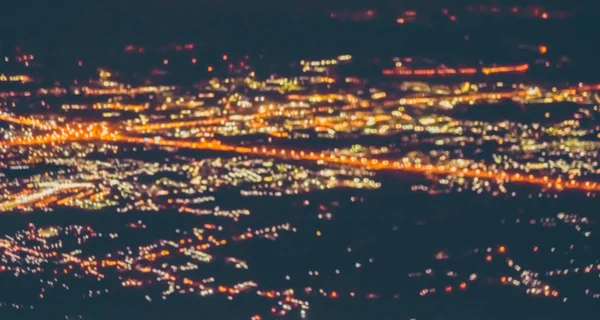 Draufsicht Auf Verschwommenes Stadtlicht Der Nacht Mit Bokeh Zur Hintergrundnutzung — Stockfoto