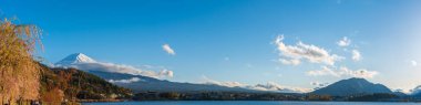 image of Mount Fuji and Lake pier. clipart