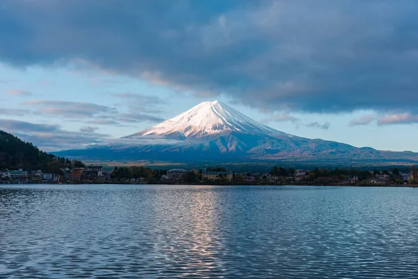 Panorama image of Mount Fuji and Lake.
