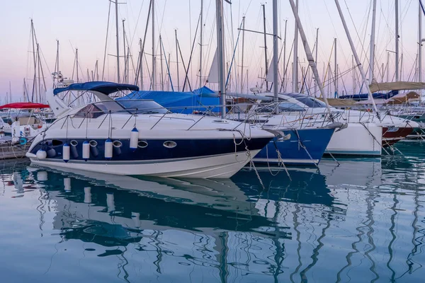 Jachtclub Vroeg Ochtend Middellandse Zeekust Hoogwaardige Foto — Stockfoto