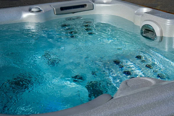 Luxury Spa Closeup Water Hot Bath Tubs Spa Blue Clear — Stock Photo, Image