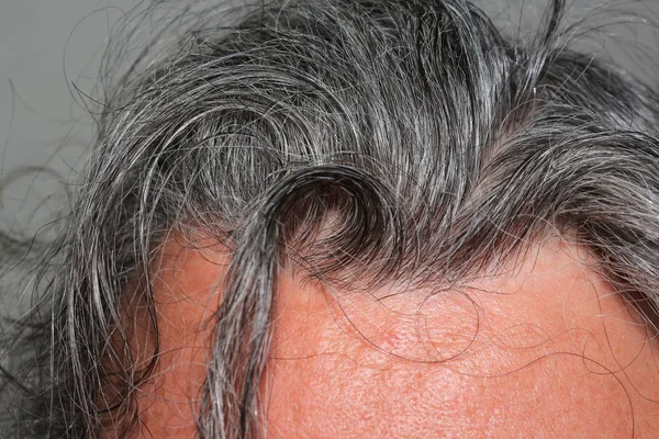 Long Grey Hair Men — Stock Photo, Image