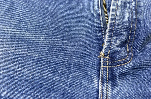 Blå Jeans Med Dragkedja — Stockfoto