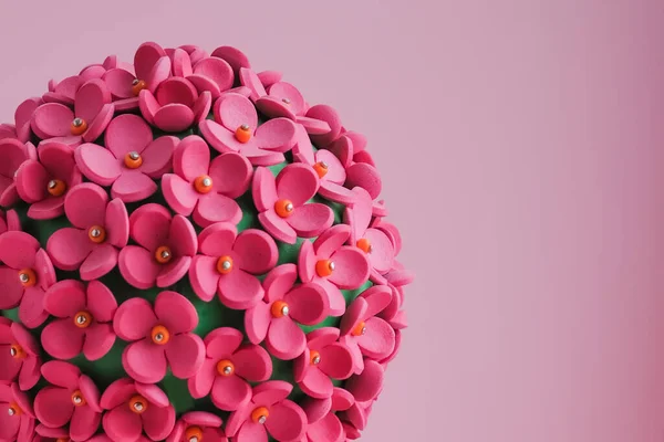Belle décoration artisanat floral rose topiaire, bricolage — Photo