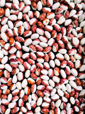 Karışık fasulye, çiğ fasulye, fasulyeli dokulu geçmiş.