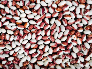 Karışık fasulye, çiğ fasulye, fasulyeli dokulu geçmiş.