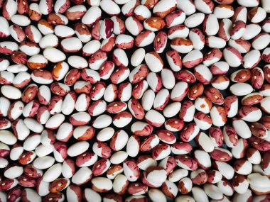 Karışık fasulye, çiğ fasulye, fasulyeli dokulu geçmiş.